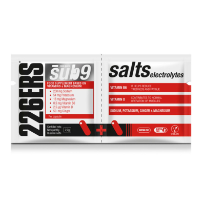 BOX SUB9 SALTS ELECTROLYTES - Duplo: sole mineralne z witaminami i imbirem w saszetkach jednoporcjowych (40 saszetek po 2 tabletki)