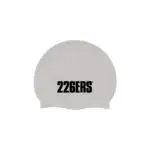 Czepek pływacki - biały z czarnym logo, wygodny