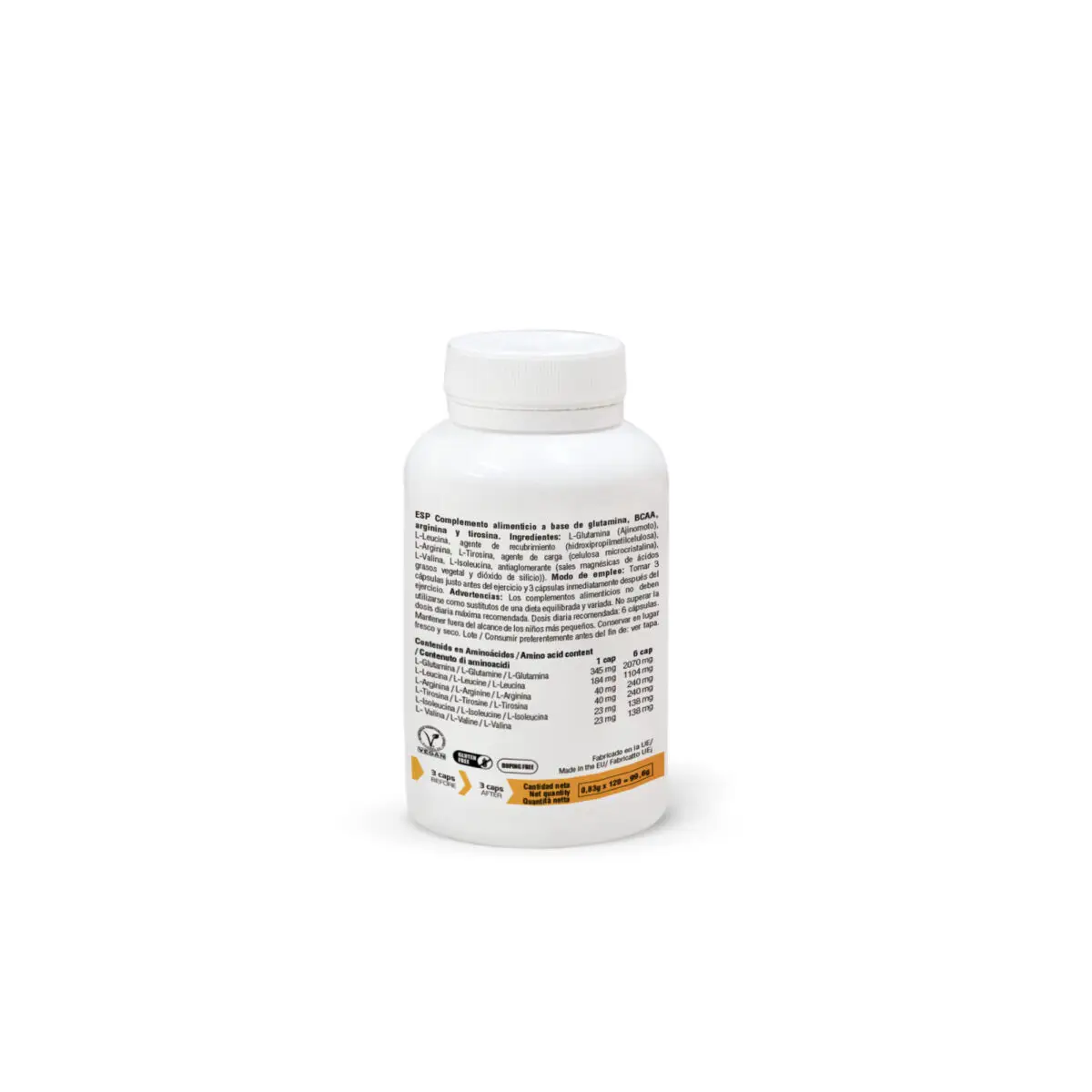 6,4 AMINO+ BCAA, glutamina, tyrozyna i arginnina 8:1:1 w kapsułkach 120szt. - obrazek 2