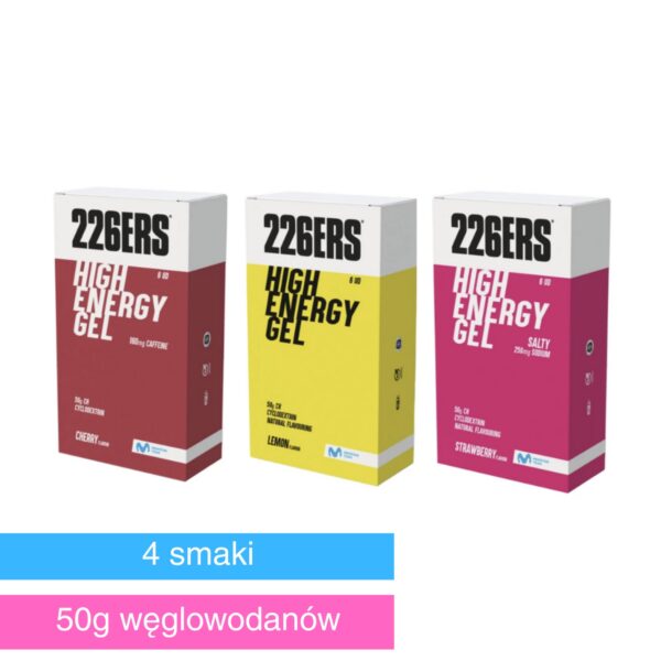 HIGH ENERGY GEL 6 - pak - żele wysoko węglowodanowe z cyklodekstryną 6 x 76g